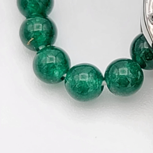 Malachite Beads 316 L Stainless Steel 1.75" Pendant 20" Green Quartzite Necklace - Picture 10 of 15